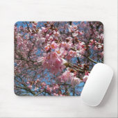 Cherry Blossom en Bee Pink Spring Flowers Muismat (Met muis)