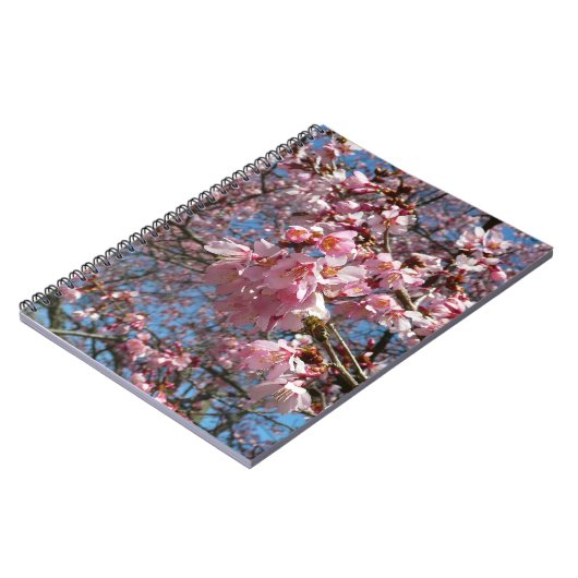 Cherry Blossom en Bee Pink Spring Flowers Notitieboek (Linkerzijde)