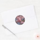 Cherry Blossom en Bee Pink Spring Flowers Ronde Sticker (Envelop)