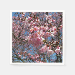 Cherry Blossom en Bee Pink Spring Flowers Servet