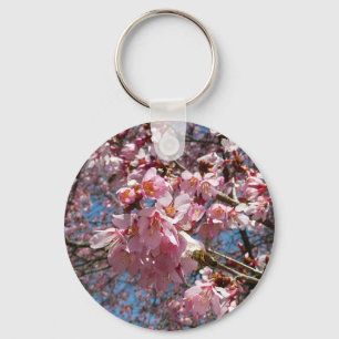 Cherry Blossom en Bee Pink Spring Flowers Sleutelhanger