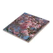 Cherry Blossom en Bee Pink Spring Flowers Tegeltje (Zijkant)