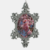 Cherry Blossom en Bee Pink Spring Flowers Tin Sneeuwvlok Ornament (Links)