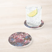 Cherry Blossom en Bee Pink Spring Flowers Zandsteen Onderzetter (Zijkant)