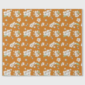 Cherry Blossom en bijen Amber Naadloos Cadeaupapier (Vlak)