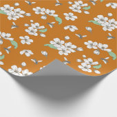 Cherry Blossom en bijen Amber Naadloos Cadeaupapier (Hoek)