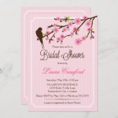 Cherry Blossom en Bird Bridal Shower Invitation Kaart (Voorkant / Achterkant)