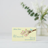 Cherry Blossom en Bird Ma Profile Card Contactkaartje (Staand voorkant)
