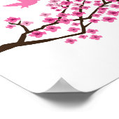 Cherry Blossom en Birds Poster (Hoek)