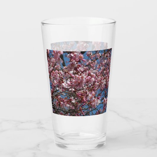 Cherry Blossom en Blue Sky Spring Floral Glas (Achterkant)