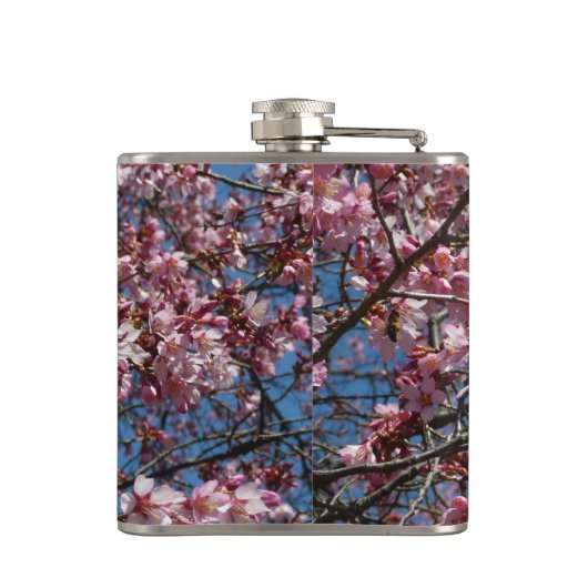 Cherry Blossom en Blue Sky Spring Floral Heupfles (Achterkant)