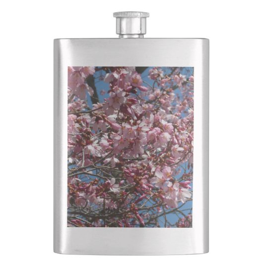 Cherry Blossom en Blue Sky Spring Floral Heupfles (Voorkant)