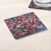 Cherry Blossom en Blue Sky Spring Floral Kartonnen Onderzetters (Schuin)