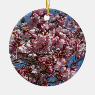 Cherry Blossom en Blue Sky Spring Floral Keramisch Ornament