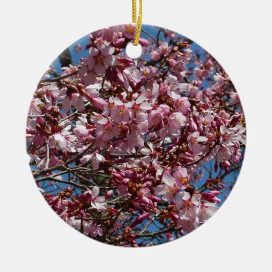 Cherry Blossom en Blue Sky Spring Floral Keramisch Ornament (Voorkant)