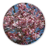 Cherry Blossom en Blue Sky Spring Floral Keramische Knop (Voorkant)