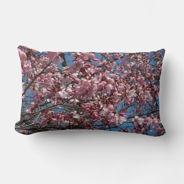 Cherry Blossom en Blue Sky Spring Floral Kussen (Voorkant)