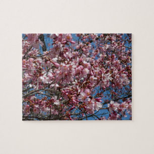 Cherry Blossom en Blue Sky Spring Floral Legpuzzel