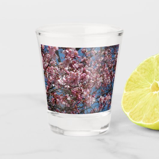 Cherry Blossom en Blue Sky Spring Floral Shot Glas (Voorkant)