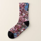 Cherry Blossom en Blue Sky Spring Floral Sokken (Links - buitenkant)