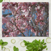 Cherry Blossom en Blue Sky Spring Floral Theedoek (Gevouwen)