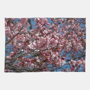 Cherry Blossom en Blue Sky Spring Floral Theedoek