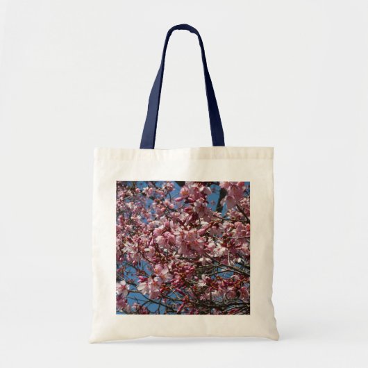 Cherry Blossom en Blue Sky Spring Floral Tote Bag (Voorkant)