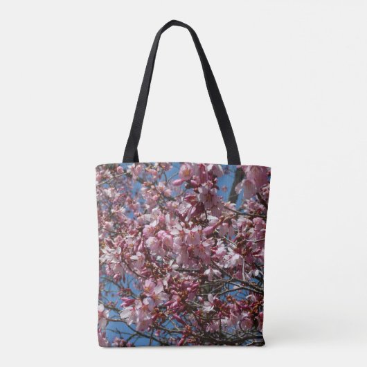 Cherry Blossom en Blue Sky Spring Floral Tote Bag (Achterkant)