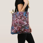 Cherry Blossom en Blue Sky Spring Floral Tote Bag (Dichtbij)