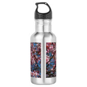 Cherry Blossom en Blue Sky Spring Floral Waterfles (Achterkant)