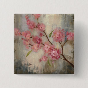 Cherry Blossom en Branch Vierkante Button 5,1 Cm
