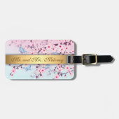 Cherry Blossom en Butterflies Bagagelabel (Voorkant horizontaal)