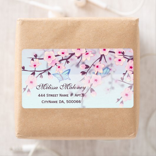 Cherry Blossom en Butterflies Etiket (Insitu)