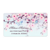 Cherry Blossom en Butterflies Etiket (Voorkant)