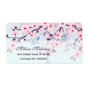 Cherry Blossom en Butterflies Etiket