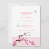 Cherry Blossom en Butterflies Invitation Kaart (Voorkant)