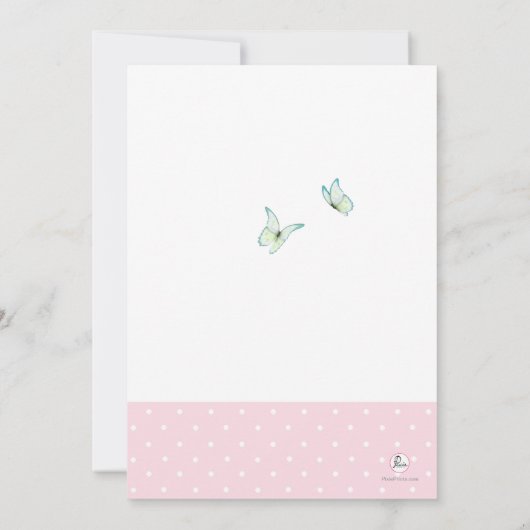 Cherry Blossom en Butterflies Invitation Kaart (Achterkant)