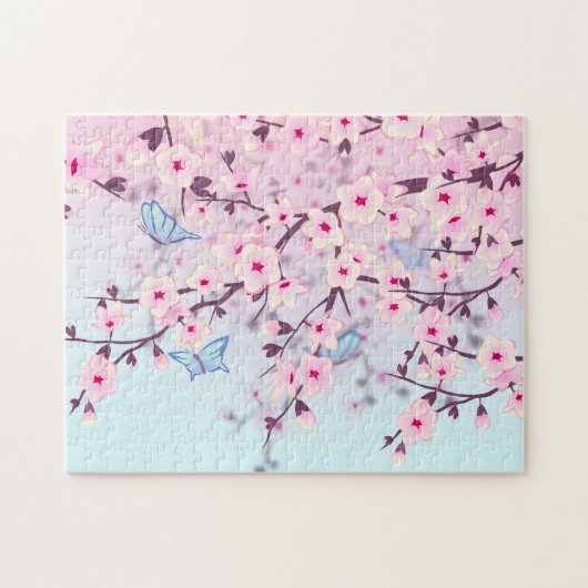 Cherry Blossom en Butterflies Legpuzzel (Horizontaal)