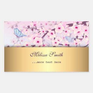 Cherry Blossom en Butterflies Rechthoekige Sticker