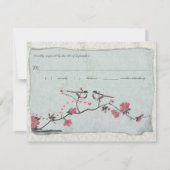 Cherry Blossom en Chickadee Damask RSVP (Voorkant)