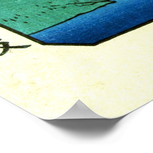 Cherry Blossom en de berg Fuji 1838 Poster (Hoek)