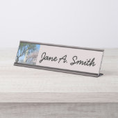 Cherry Blossom en het Washington Monument in DC Bureau Naambordje (Voorkant)