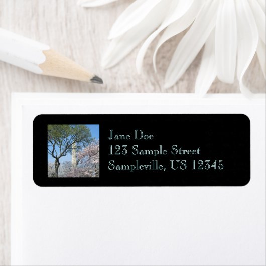 Cherry Blossom en het Washington Monument in DC Etiket (Insitu)