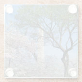 Cherry Blossom en het Washington Monument in DC Glazen Onderzetter (Achterkant)