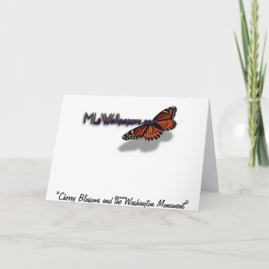 Cherry Blossom en het Washington Monument in DC Kaart (Achterkant)
