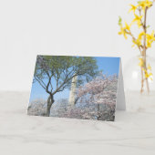 Cherry Blossom en het Washington Monument in DC Kaart (Gele Bloem)