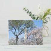 Cherry Blossom en het Washington Monument in DC Kaart (Staand voorkant)