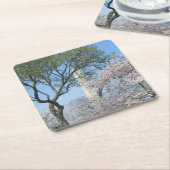 Cherry Blossom en het Washington Monument in DC Kartonnen Onderzetters (Schuin)