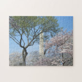 Cherry Blossom en het Washington Monument in DC Legpuzzel (Horizontaal)