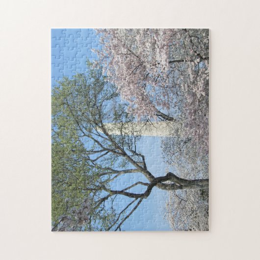 Cherry Blossom en het Washington Monument in DC Legpuzzel (Verticaal)